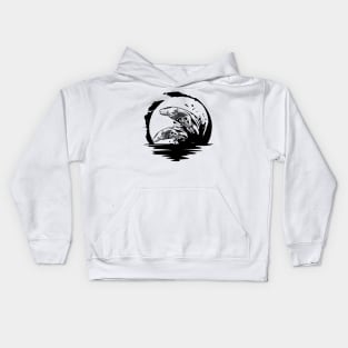 Beluga whale, Whale, Ocean, Sunset, Mammal, Sun Kids Hoodie